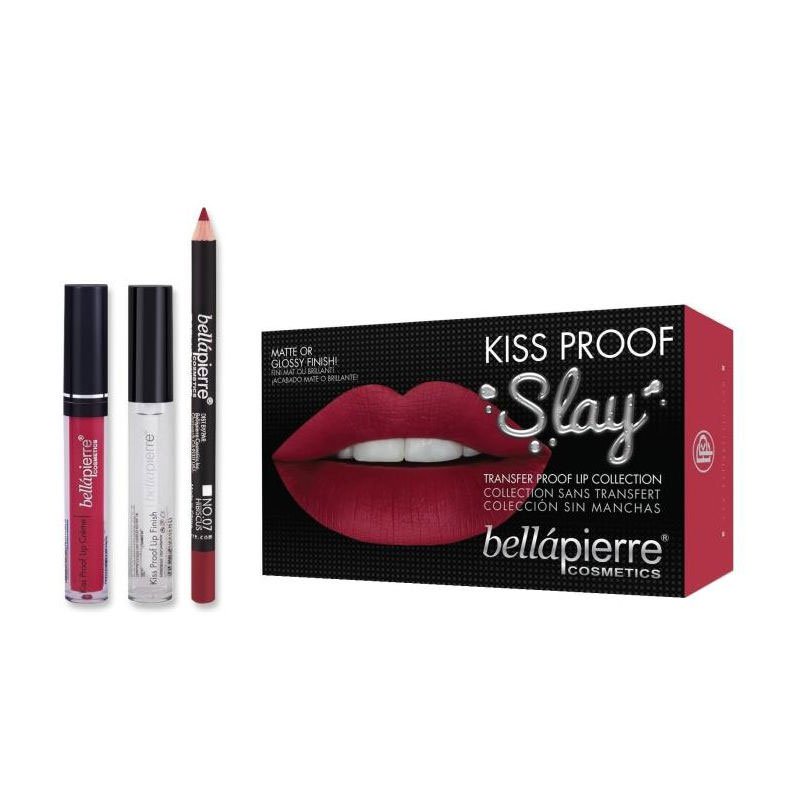 Set Rezistent la Transfer pentru Buze, Bellapierre Kiss Proof Slay, Transfer Lip Collection, Hibiscus Multicolor