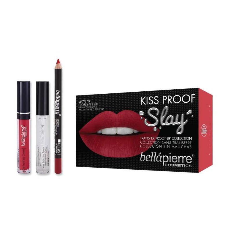 Set Rezistent la Transfer pentru Buze, Bellapierre Kiss Proof Slay, Transfer Lip Collection, Hothead Multicolor