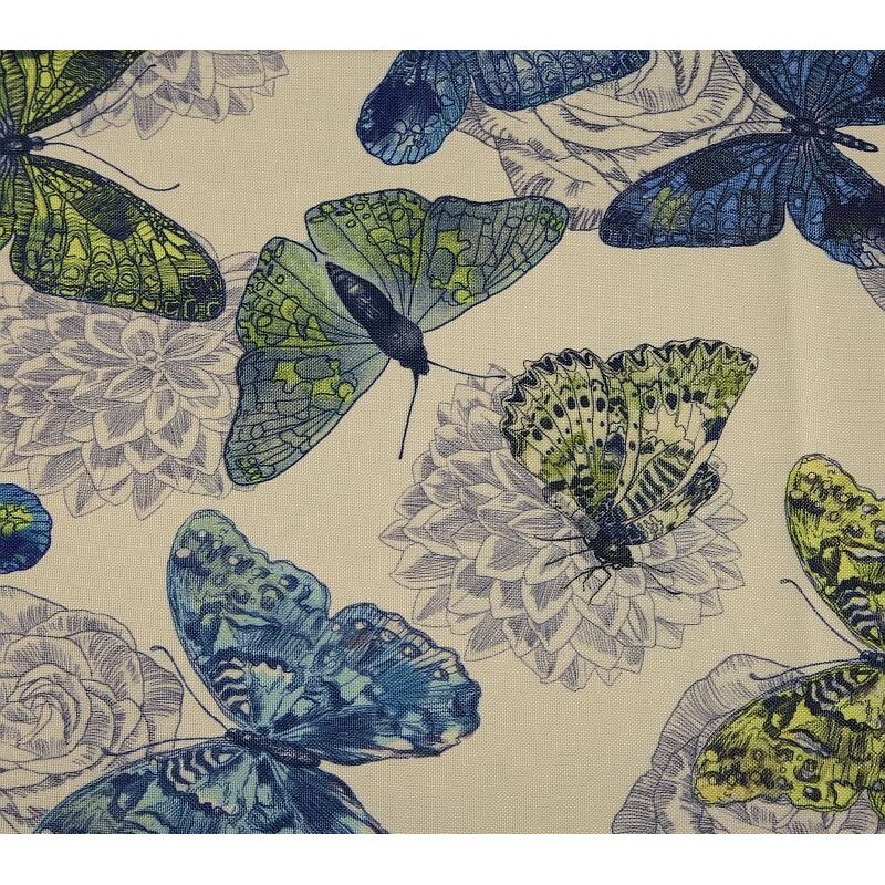 Material textil tapiterie Sani BUTTERFLY 03, Verde / Albastru