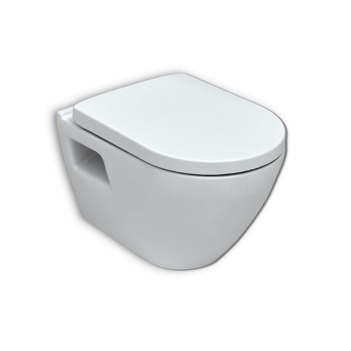 Конзолна WC-чиния Serel SMART SM12 Soft Close, с вградено биде