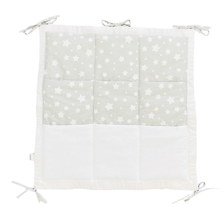 Buzunar organizator patut bebe cu stelute, gri, 53 x 53 cm
