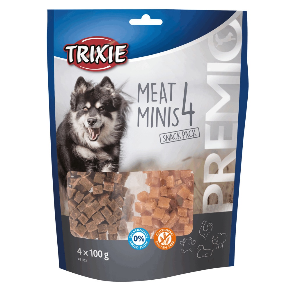 Recompensa Trixie Premio 4 Meat Minis cuburi cu pui/rata/vita/miel pentru caini 4 × 100 g 31852
