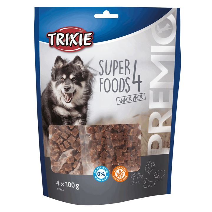 Награди за кучета Trixie Premio 4 Superfoods с пиле/патица/говеждо/агнешко 4 × 100 g 31854