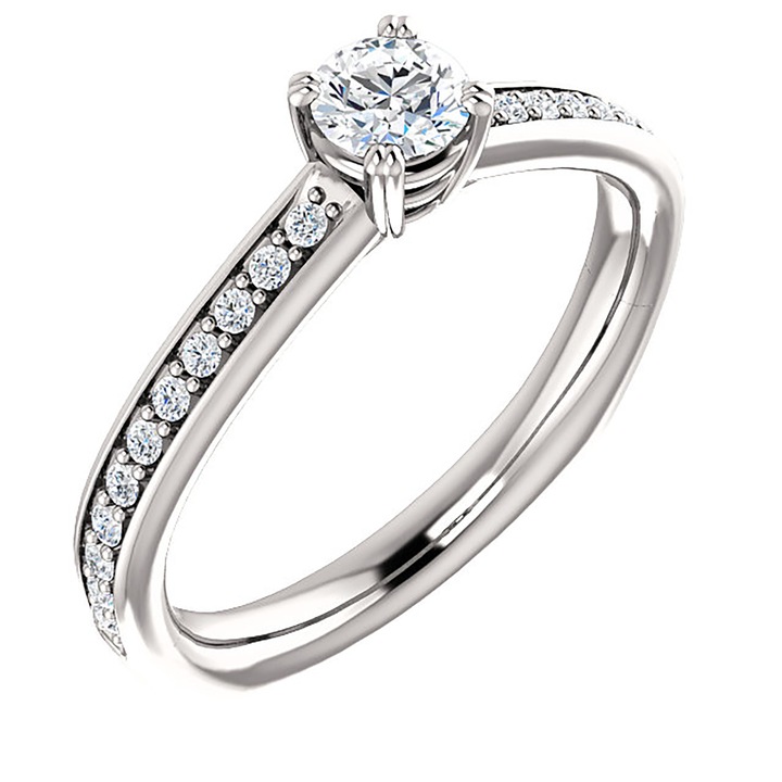 Inel de logodna, Valmand, model i71748, din Aur Alb cu Diamante 0.4 ct