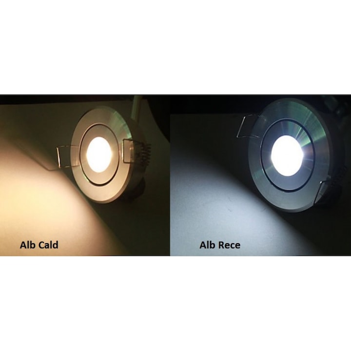 Spot LED incastrabil 1W mini rotund lumina Alb cald