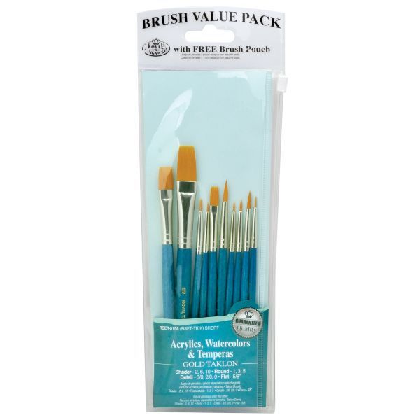 Set 10 pensule fir sintetic Gold Taklon gama Royal Brush