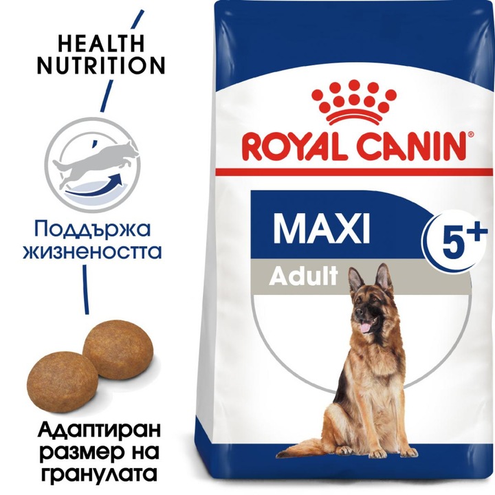 Суха храна за възрастни кучета от големите породи над 5 години Royal Canin Maxi Adult +5 ,15 кг