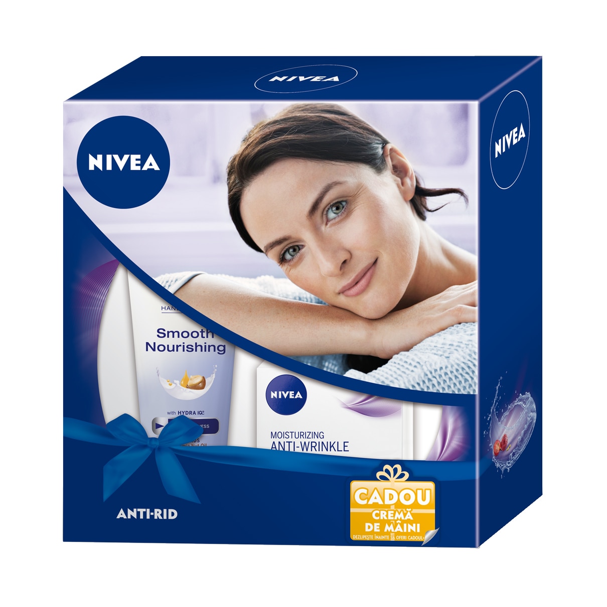 Комплект Nivea: Дневен крем против бръчки, 50 мл + Крем за ръце Smooth ...