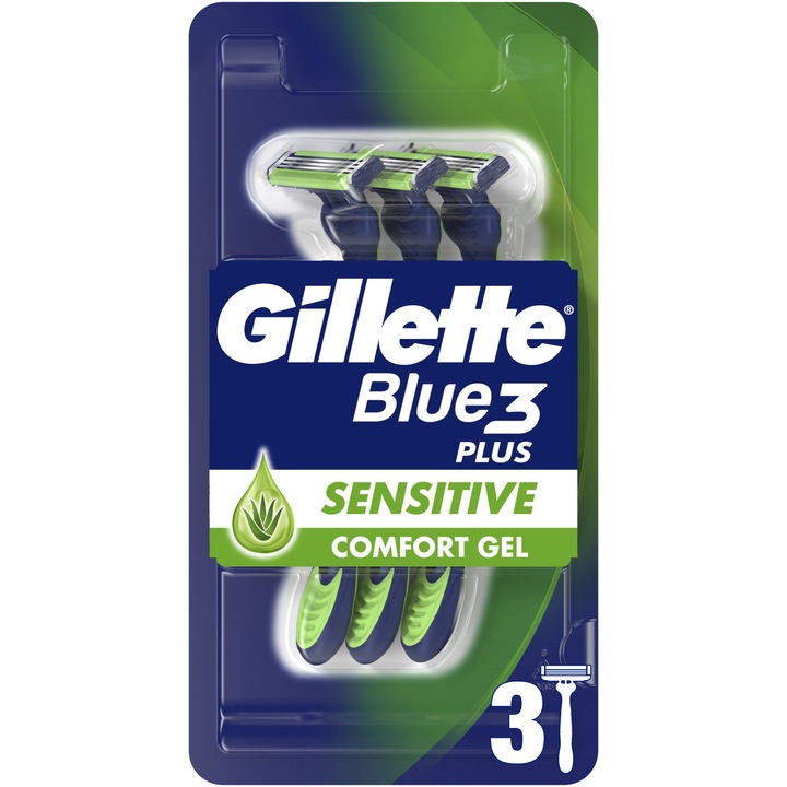 Самобръсначки за еднократна употреба Gillette Blue 3 Sensitive, 3 броя