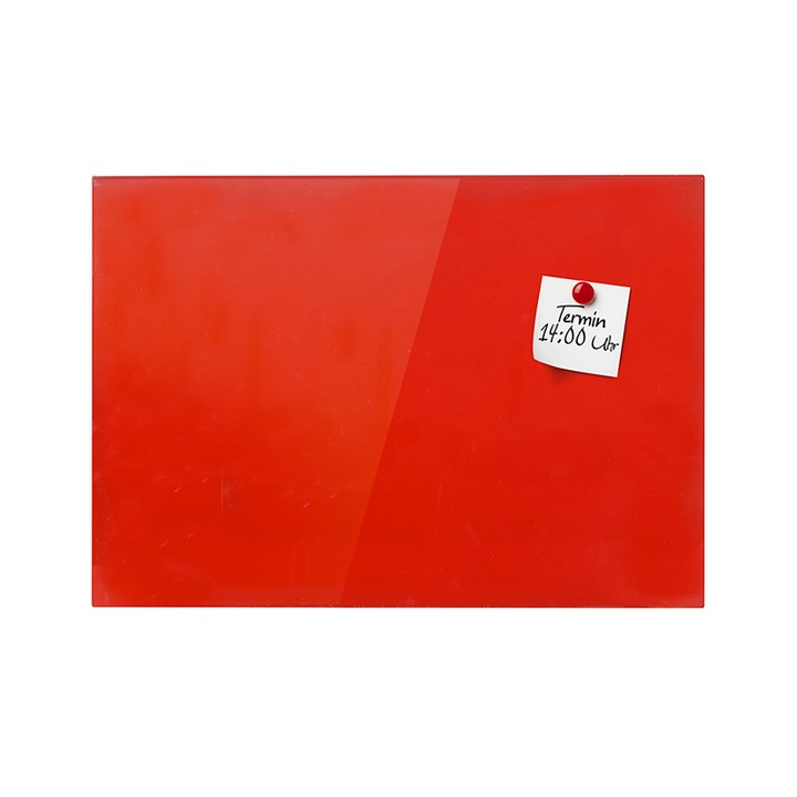 Tabla Magnetica Ecobra Din Sticla 40X60Cm Rosu