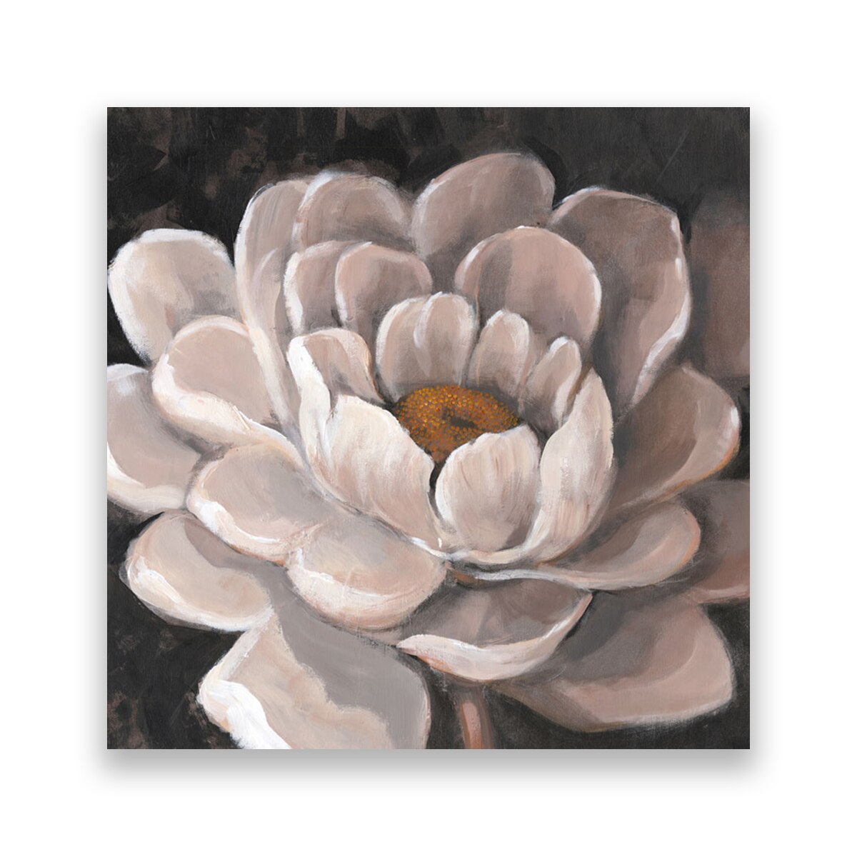 Tablou Canvas - Floare, Alb, Bujori, 80 x 80 cm