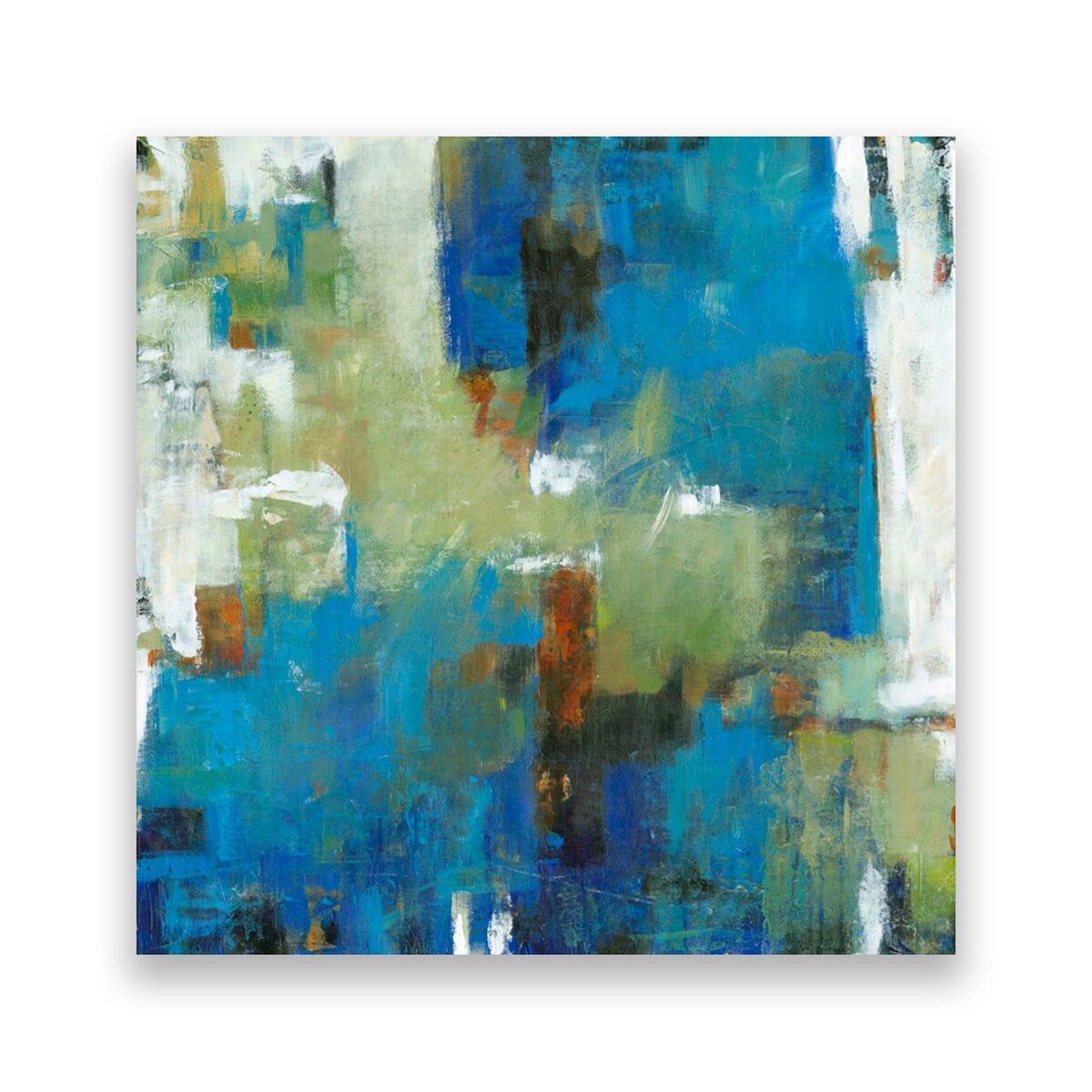 Tablou Canvas - Abstract, Albastru-Verde, 80 x 80 cm