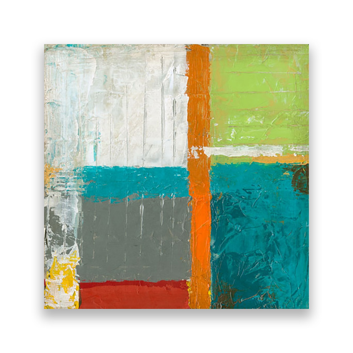 Tablou Canvas - Abstract, Multicolor, Gri-Albastru, 100 x 100 cm