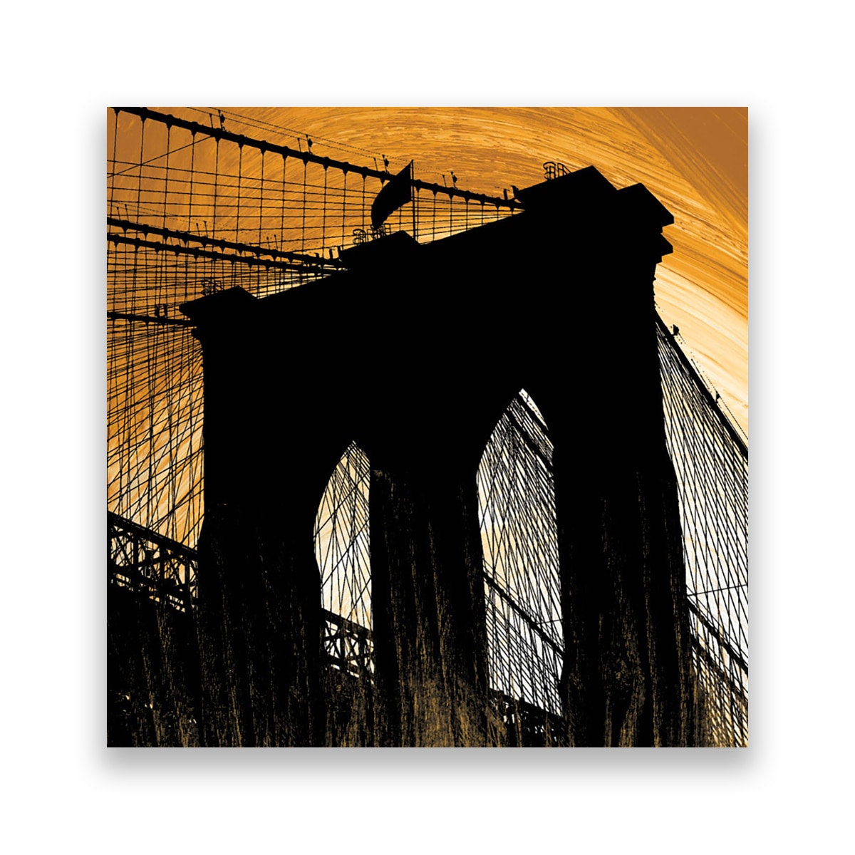 Tablou Canvas - Pod, Brooklyn Bridge, Apus, 100 x 100 cm