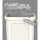 Set de curatenie Kring New Clear, 7.5L, galeata doua compartimente ( clatire + stoarcere), maner telescopic si mop plat + o rezerva, Alb/Gri