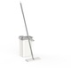 Set de curatenie Kring New Clear, 7.5L, galeata doua compartimente ( clatire + stoarcere), maner telescopic si mop plat + o rezerva, Alb/Gri