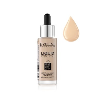 Fond de ten Eveline Cosmetics, Liquid Control HD, 005 Ivory, 32 ml Fond de ten Eveline Cosmetics, Liquid Control HD, 005 Ivory, 32 ml