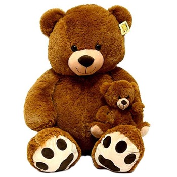 Jucarie de plus Mappy Fluffy Friends, Ursul cu pui, 130 cm, maro Jucarie de plus Mappy Fluffy Friends, Ursul cu pui, 130 cm, maro