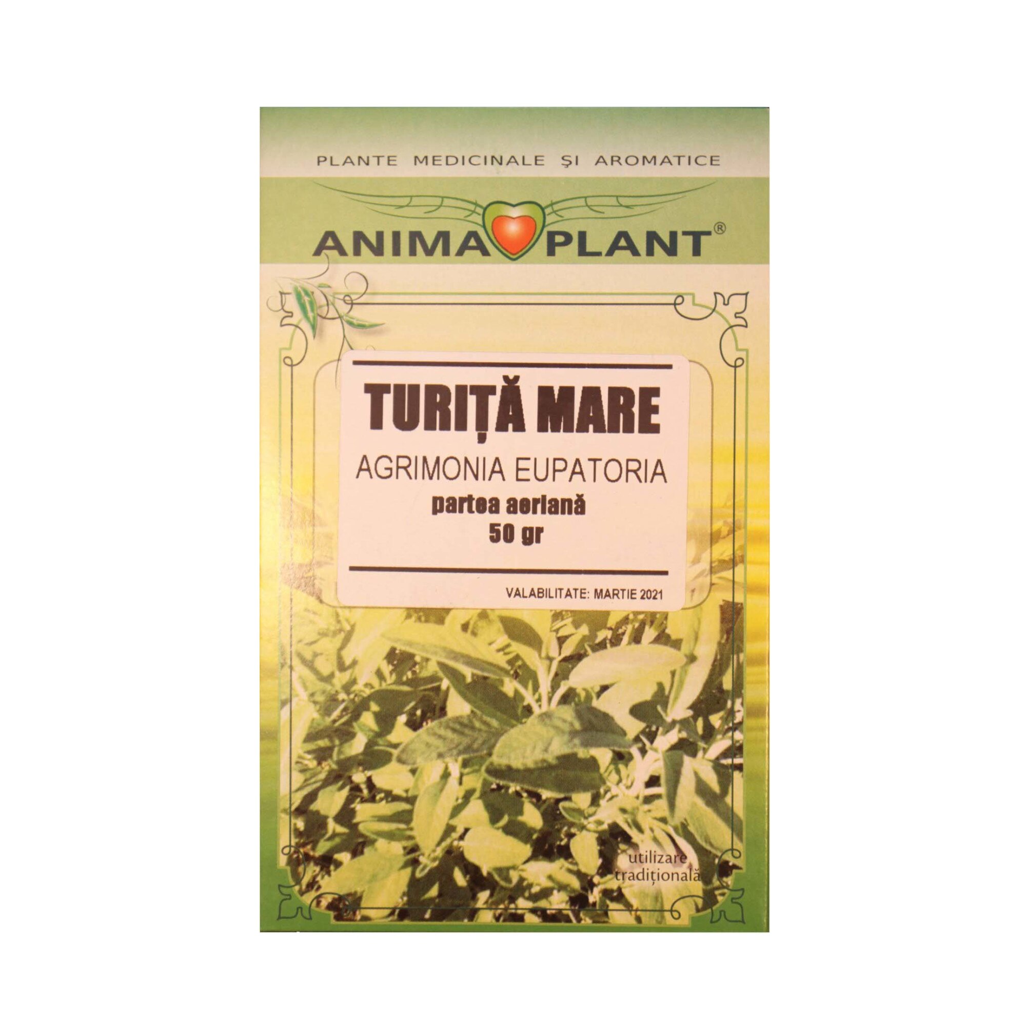 Turita Mare, Agrimonia eupatoria, partea aeriana, planta maruntita, pentru ceai, 50g