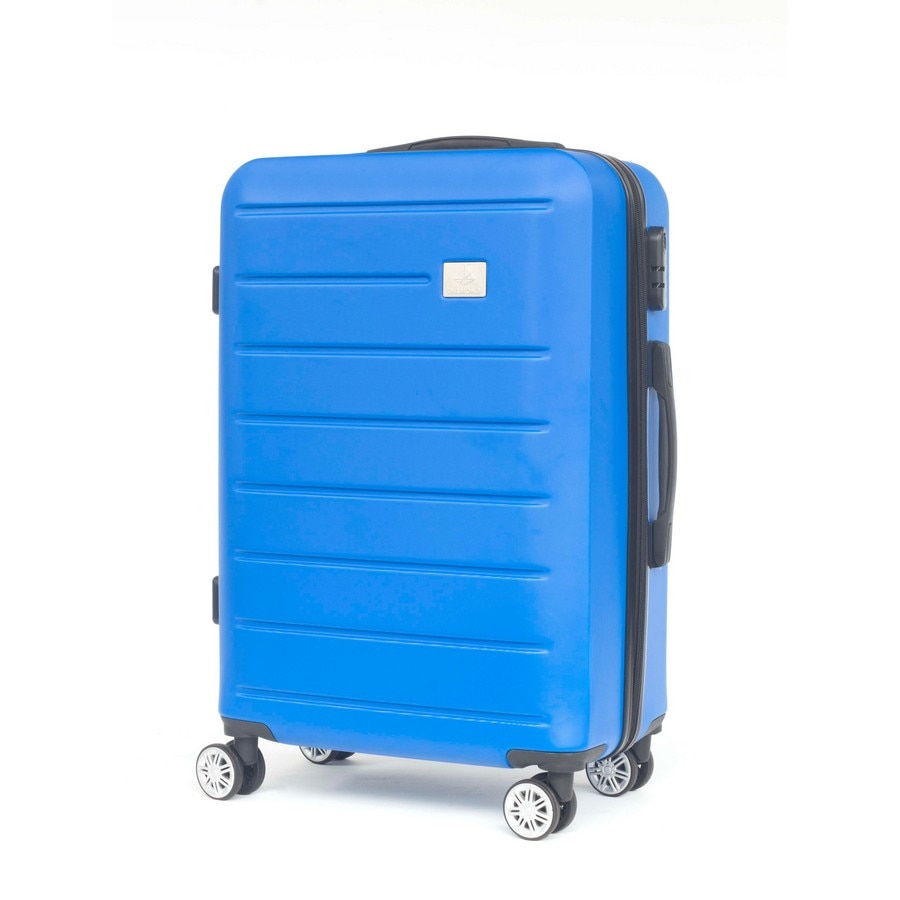 Troler Mediu, ABS, 4 Roti Duble, Cifru, DIAMOND, DM001, 66 cm, Albastru