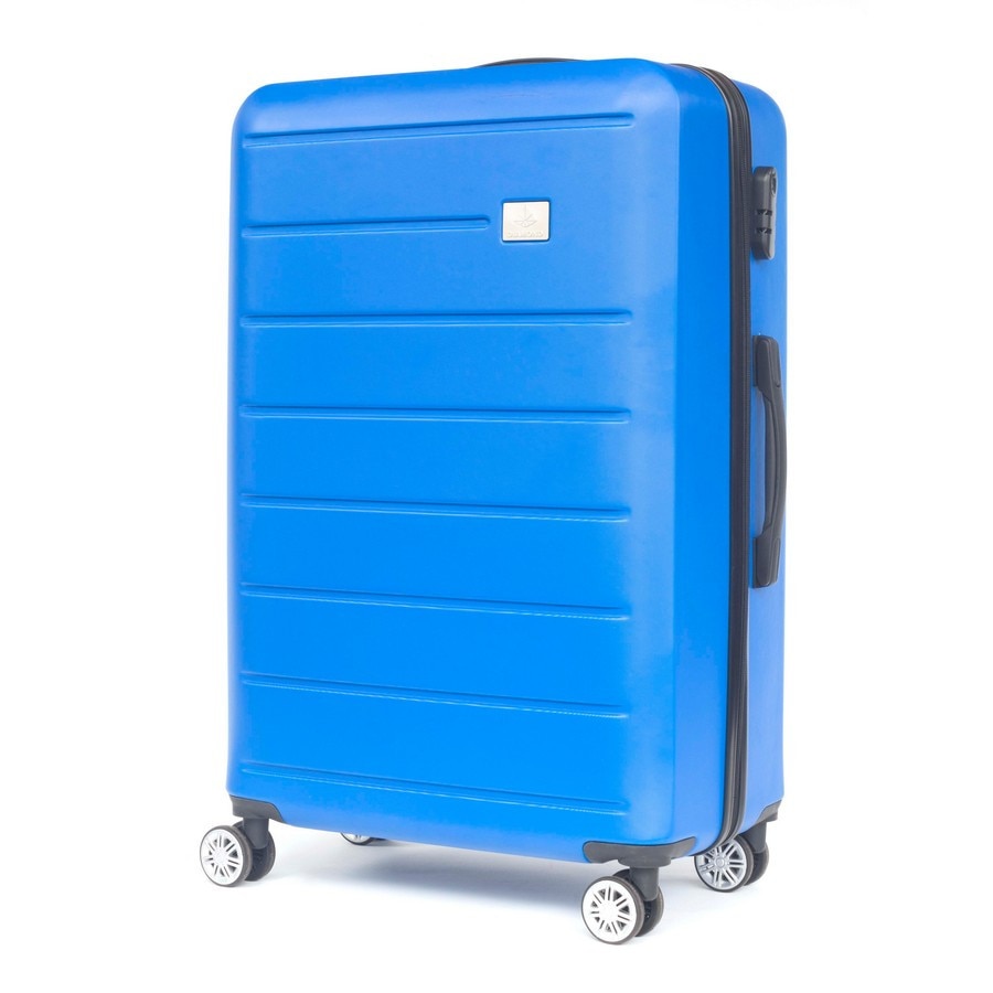 Troler Mare, ABS, 4 Roti Duble, Cifru, DIAMOND, DM001, 76 cm, Albastru