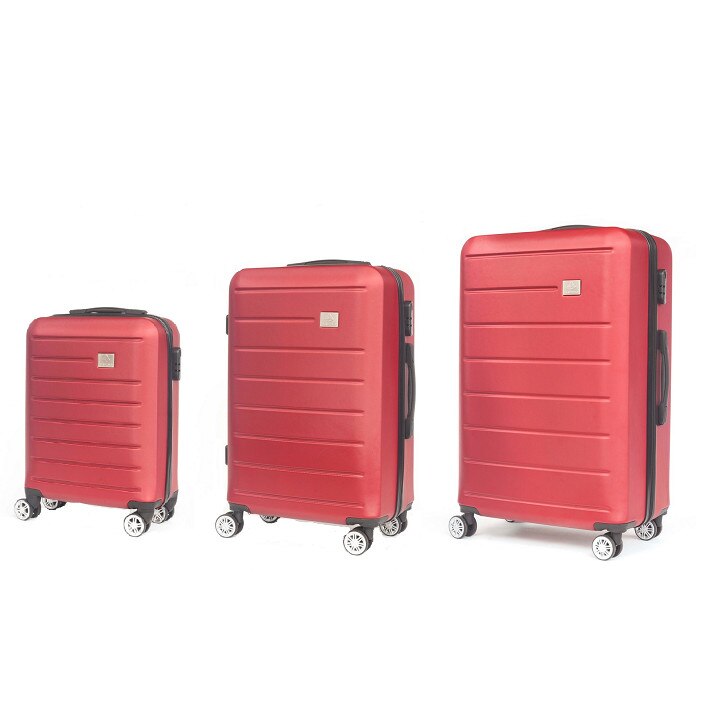Set Trolere, ABS, 4 Roti Duble, Cifru, DIAMOND DM001, 3 Piese, Grena