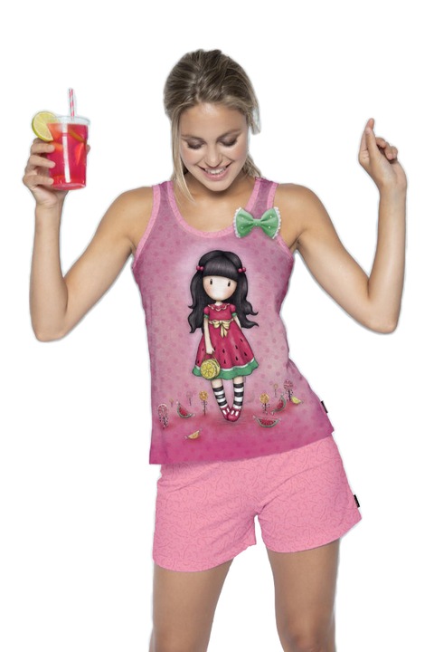 Pijama dama cu maiou Gorjuss - Every Summer has a Story, scurta, bumbac