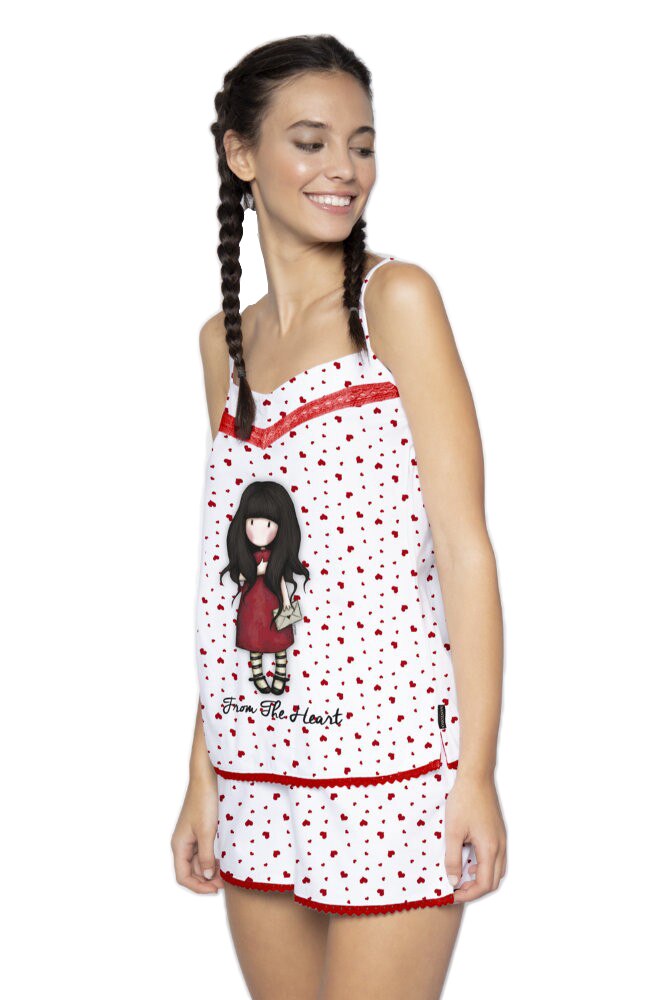 Pijama dama cu maiou Gorjuss - From the Heart, scurta, bumbac