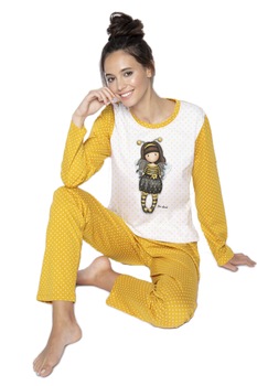 Pijama dama Gorjuss - Bee Loved, lunga, bumbac Pijama dama Gorjuss - Bee Loved, lunga, bumbac