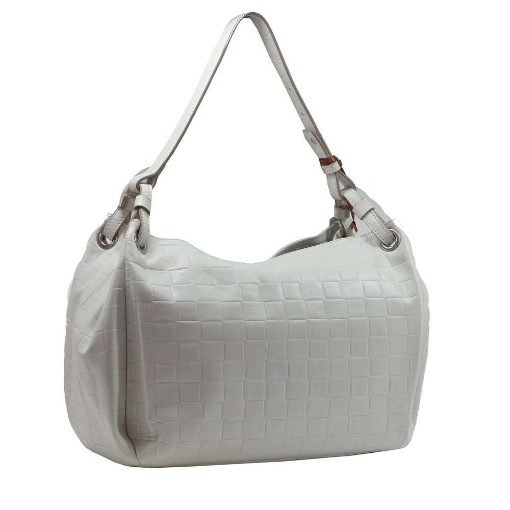 Geanta de dama, Arcadia, din piele naturala, crem