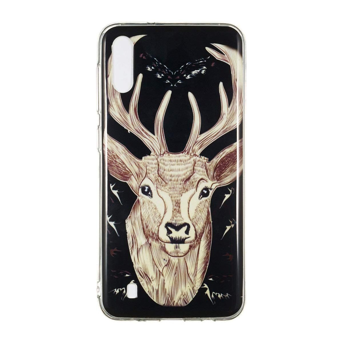 Carcasa Husa Samsung Galaxy A10 Model Deer, Fosforescent, Antisoc + Folie sticla securizata Samsung Galaxy A10 Tempered Glass Viceversa