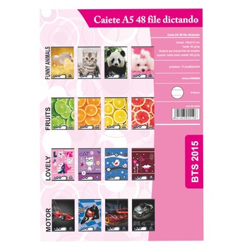 Caiet A5 48 file 60g/mp matematica coperta policromie liniat Caiet A5 48 file 60g/mp matematica coperta policromie liniat