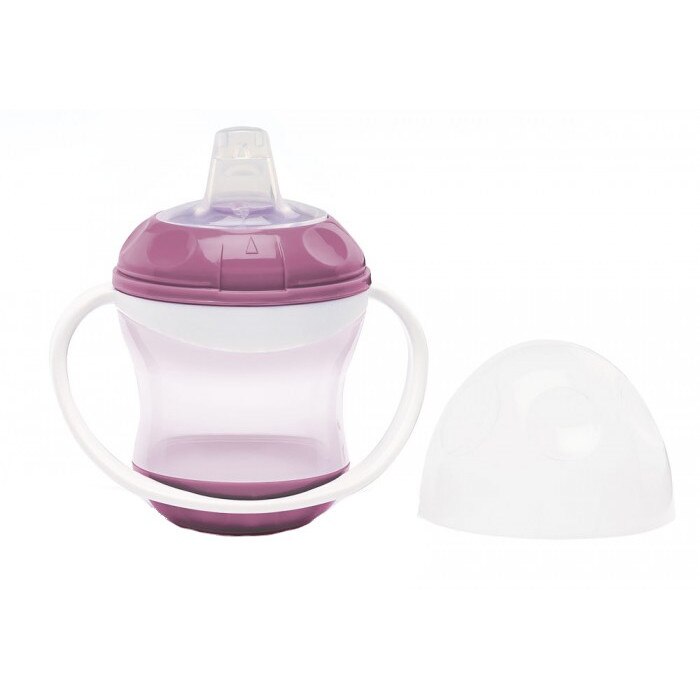 Cana anti-curgere cu capac si manere Orchid pink