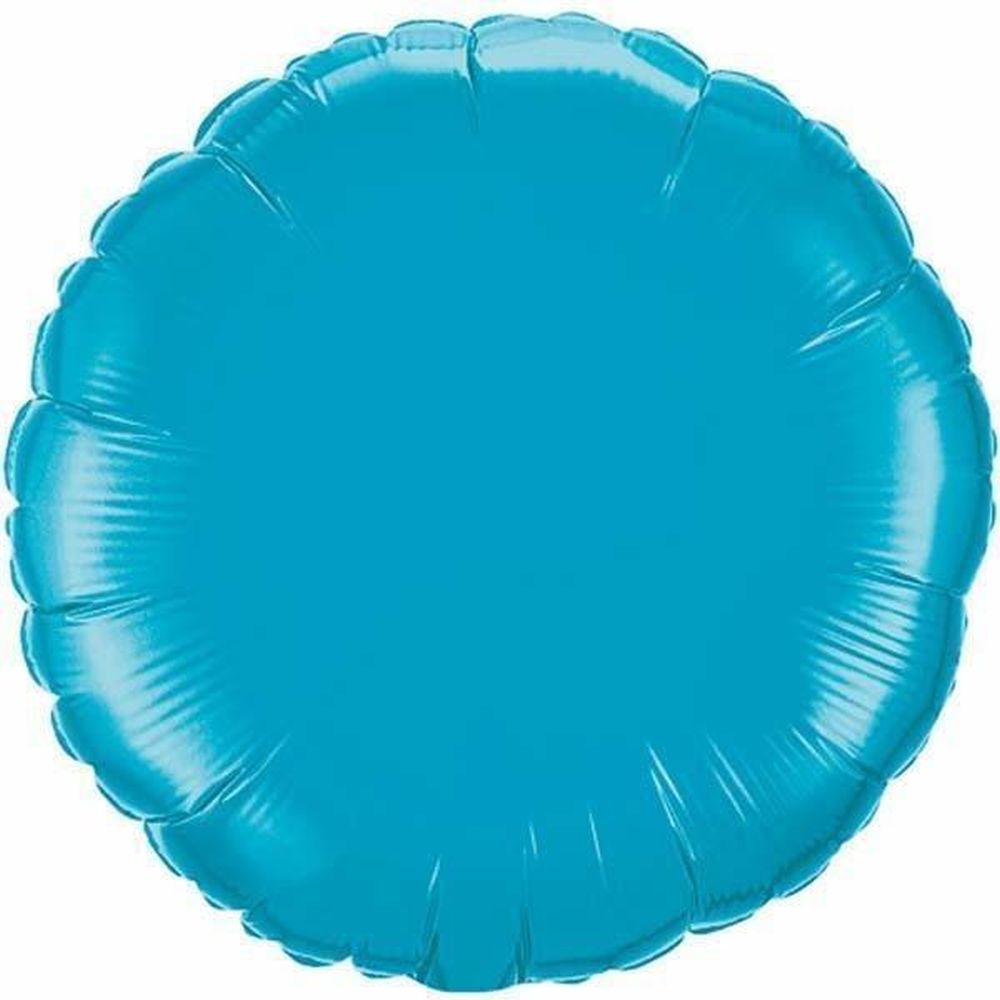Balon folie metalizat rotund Turquoise - 45 cm, Qualatex 30749