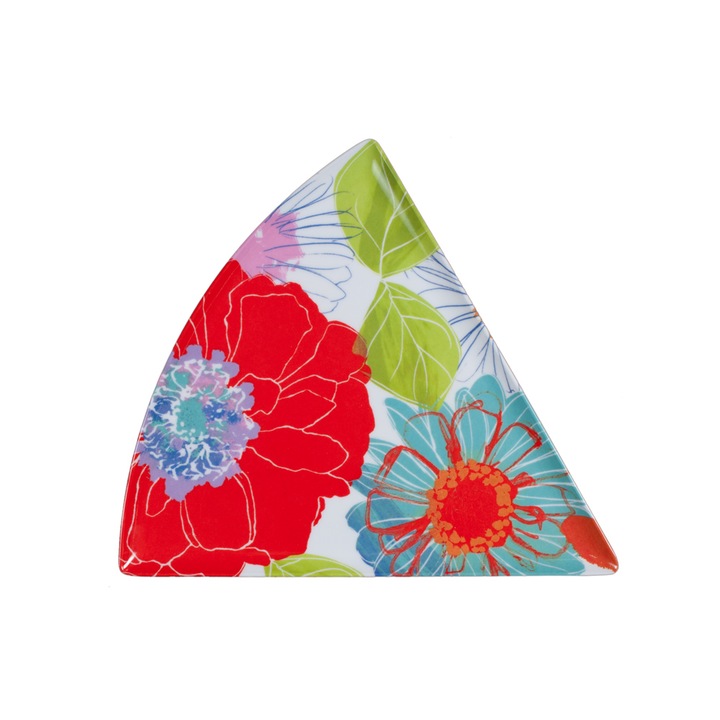 Farfurie triunghiulara pentru desert melamina Seria Joy, 22.5x22.5cmx22.5