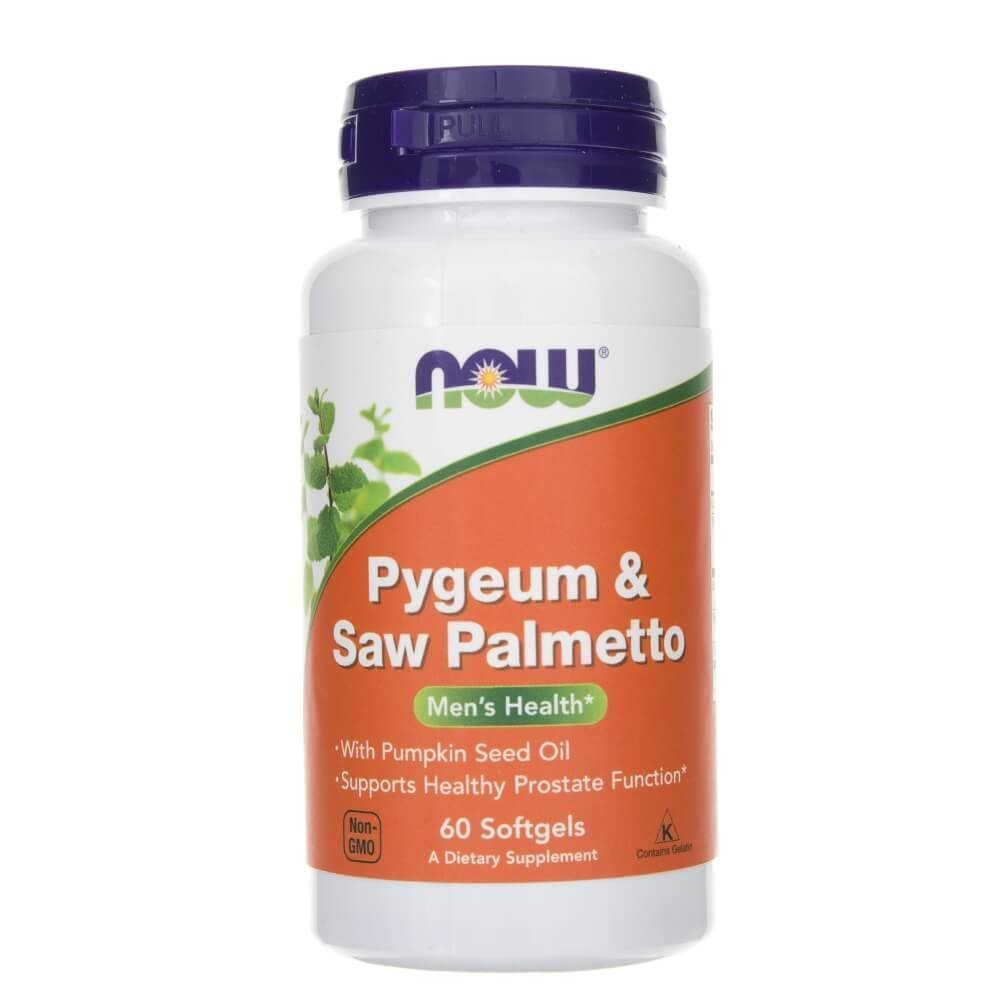 Supliment alimentar, Now Foods Pygeum & Saw Palmetto, 60 capsule