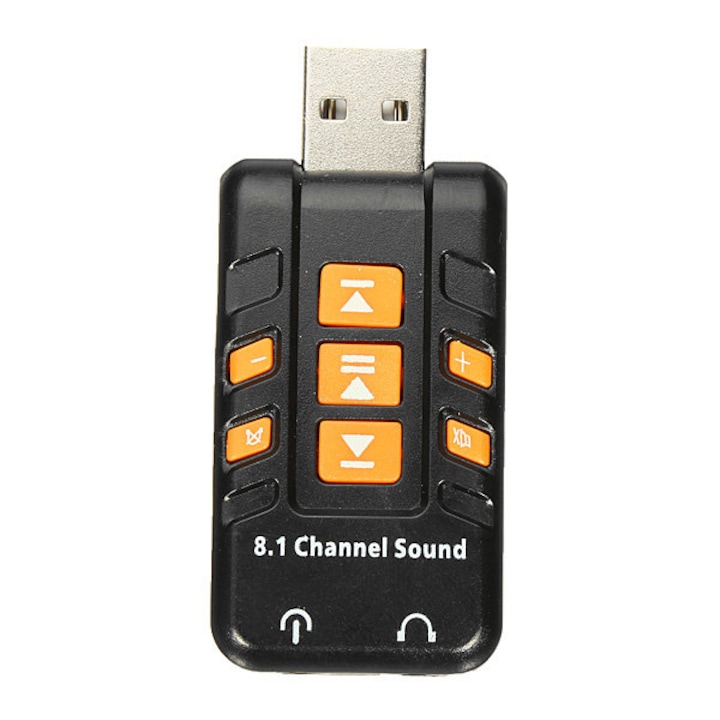 HOPE R, Hangkártya 8,1 csatornás virtuális hang, USB2.0 csatlakozó, hangerőszabályzó, MUTE funkció, mikrofon