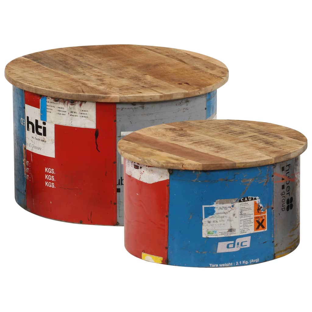 Masuta de cafea vidaXL, Lemn de mango, 60 x 60 x 35 cm, Multicolor