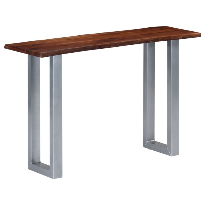 Конзолна маса vidaXL, 115x35x76 см, акация масив и желязо, 13.8 Kg