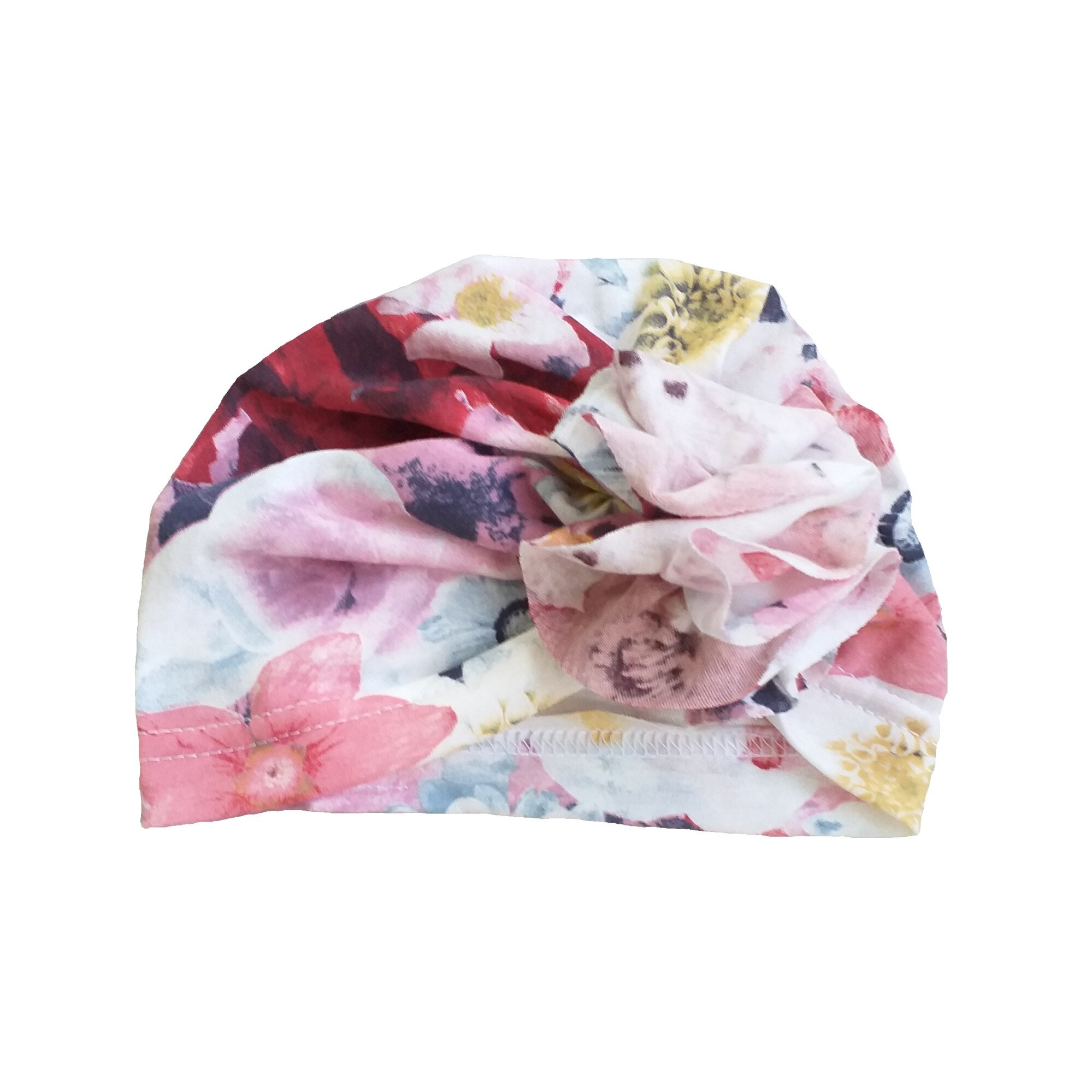 Turban Mic Pitic din tricot subtire imprimat motiv floral, multicolor
