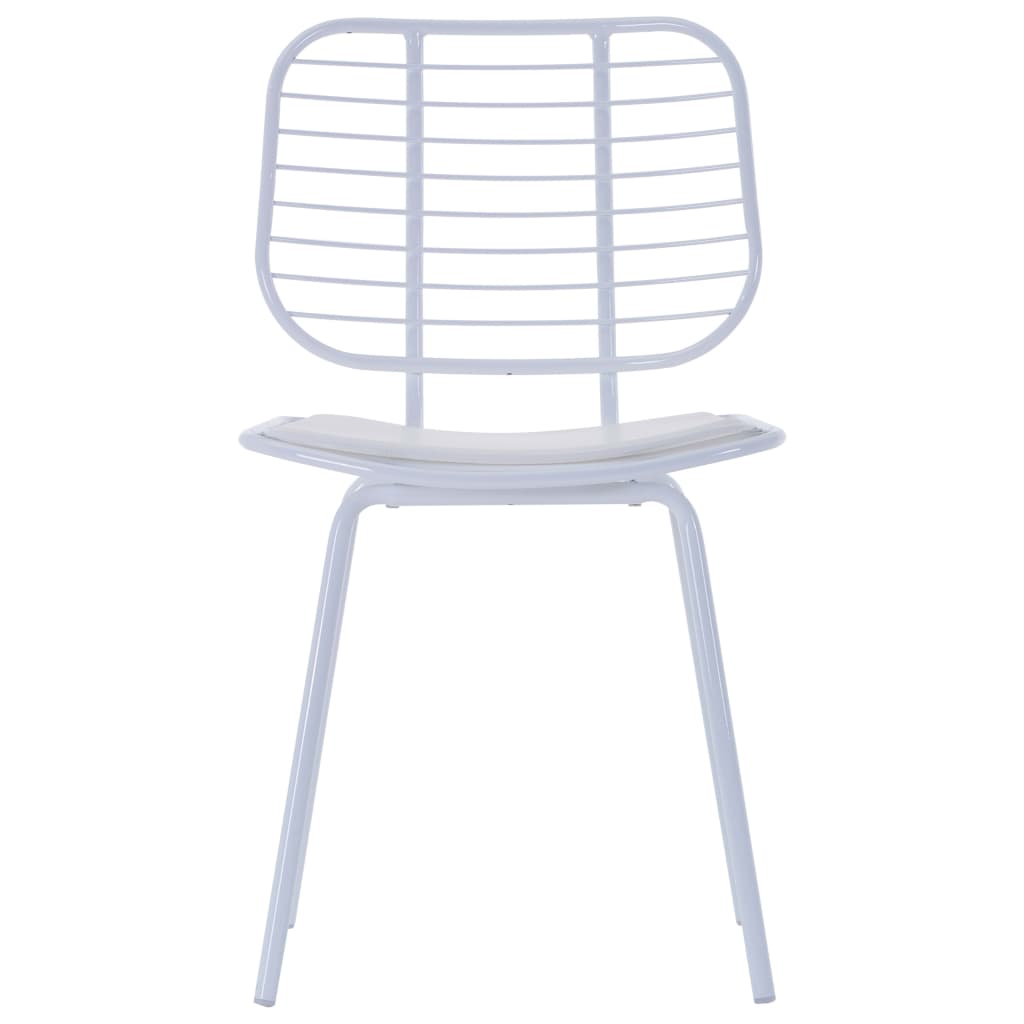 Set 4 scaune bucatarie/dining, vidaXL, Otel, 48 x 55 x 82,5 cm, Alb