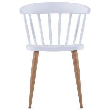 Set 2 scaune bucatarie/dining, vidaXL, Polipropilena, 52 x 47 x 75 cm, Alb