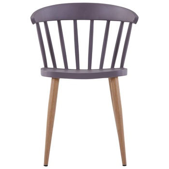 Set 2 scaune bucatarie/dining, vidaXL, Polipropilena, 52 x 47 x 75 cm, Gri