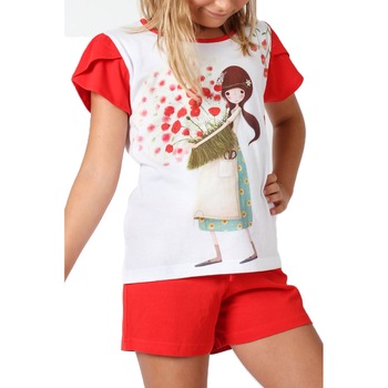 Pijama copii cu tricou Gorjuss - Pretty as a Flower, scurta, bumbac Pijama copii cu tricou Gorjuss - Pretty as a Flower, scurta, bumbac