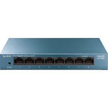 Switch TP-Link Desktop cu 8 porturi 10/100/1000Mbps, LS108G Switch TP-Link Desktop cu 8 porturi 10/100/1000Mbps, LS108G