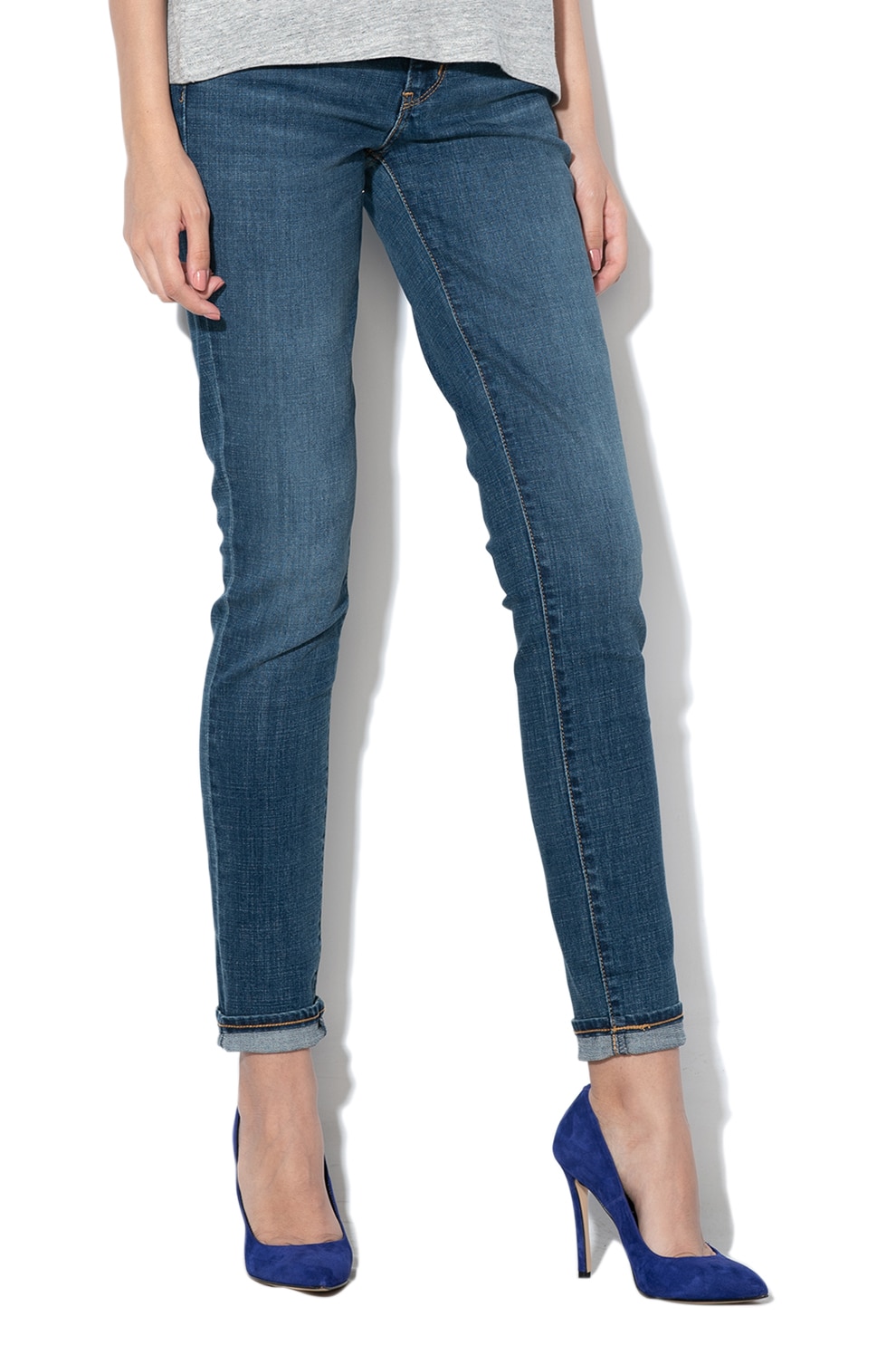 Levi's, Blugi skinny 711, Albastru inchis