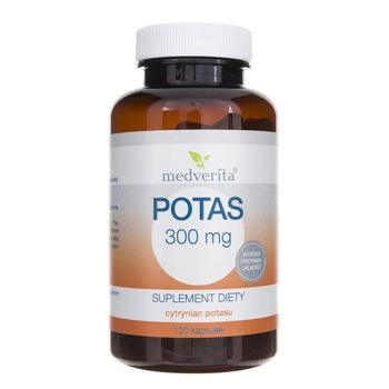 Supliment alimentar Medverita, Potasiu, 300 mg, 120 capsule Supliment alimentar Medverita, Potasiu, 300 mg, 120 capsule