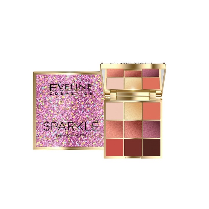 Paleta Farduri Pentru Ochi, Eveline Cosmetics, Sparkle Eyeshadow Palette, 9 nuante, 19.8 g