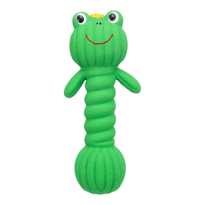 Jucarie Trixie gantera broasca latex cu sunet 18 cm pentru caini 34484