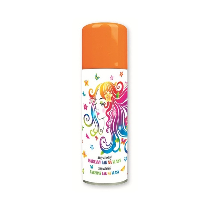 Spray colorant de par pentru petreceri - portocaliu, 125 ml